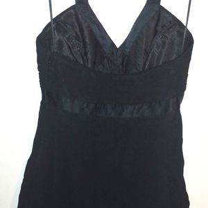 Express Flowy Blouse Tie Back Shiny Halter Size 0